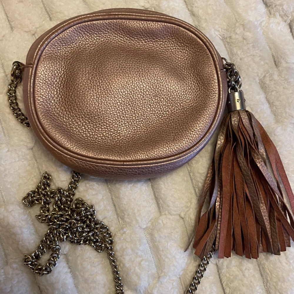Gucci Soho Disco round Small Crossbody Bag - Metallic Rose Gold Authentic - Picture 3 of 12